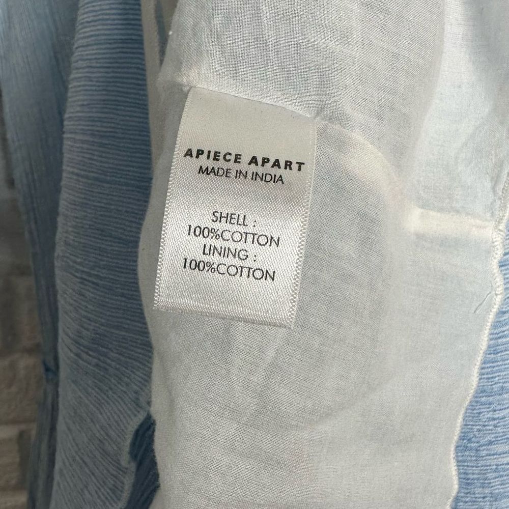 Apiece Apart Long Sleeve Blue Cotton Dress size 6 - Picture 4 of 5